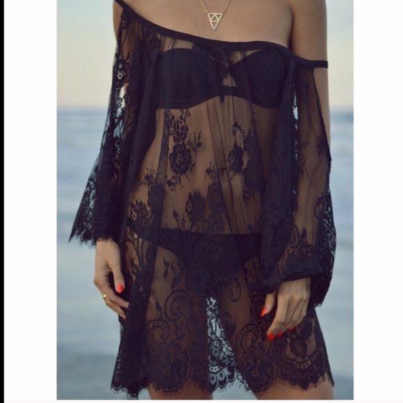🔥FREE w/ $30+ Purchase🔥🆕 Black Beach Coverup - Picture 2 of 5
